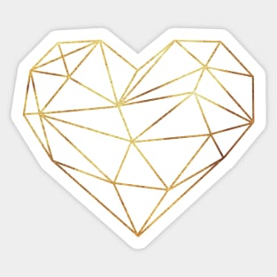 Black and Gold Geometric Heart Sticker